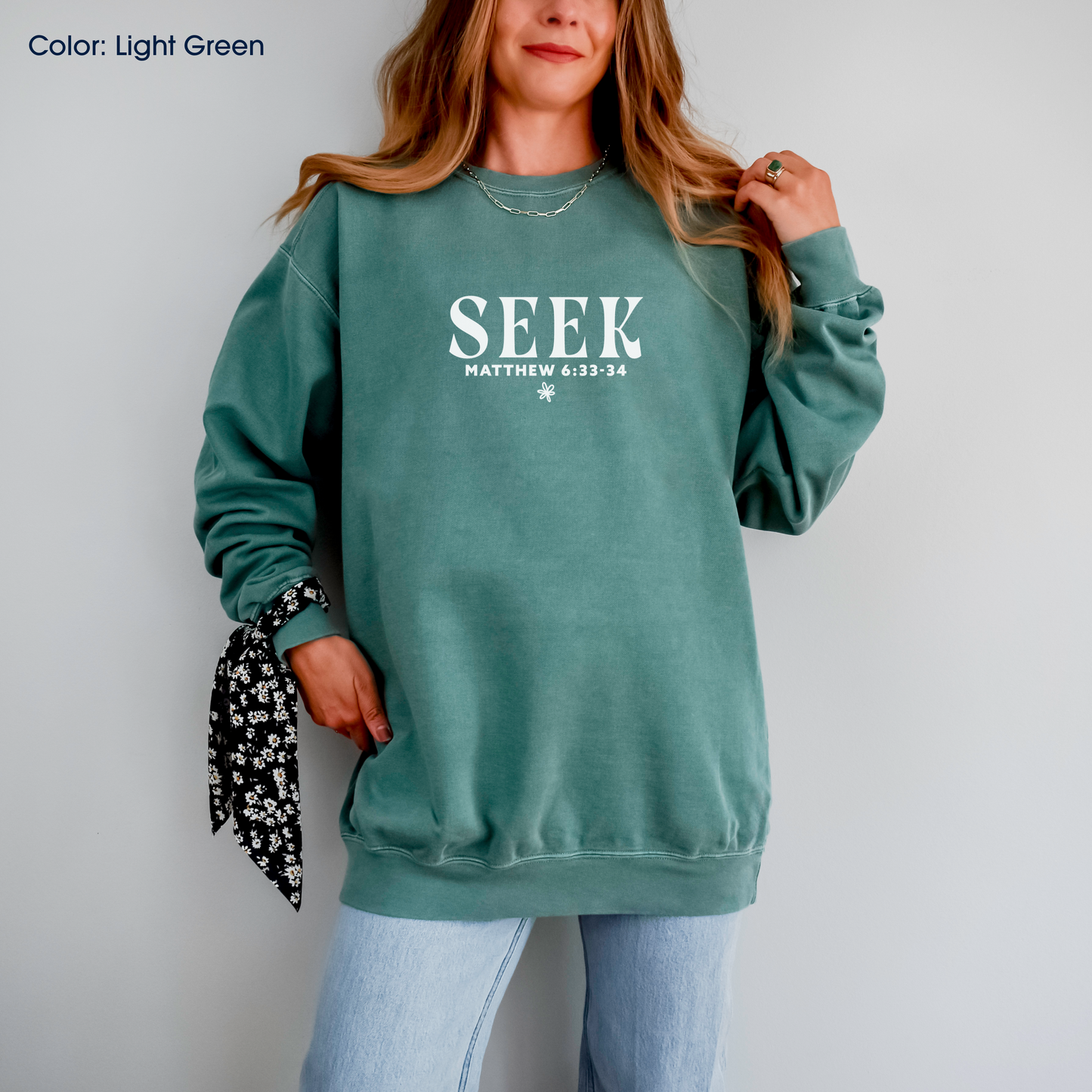 Seek First the Kingdom Crewneck (Matthew 6:33-34) | Made-to-Order