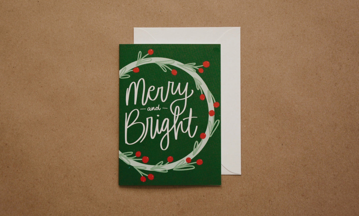 Merry and Bright Wreath Card