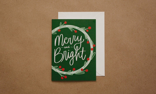 Merry and Bright Wreath Card