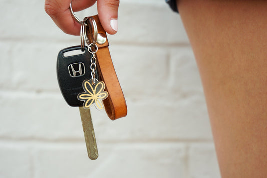 Oh So Happy Flower Keychain